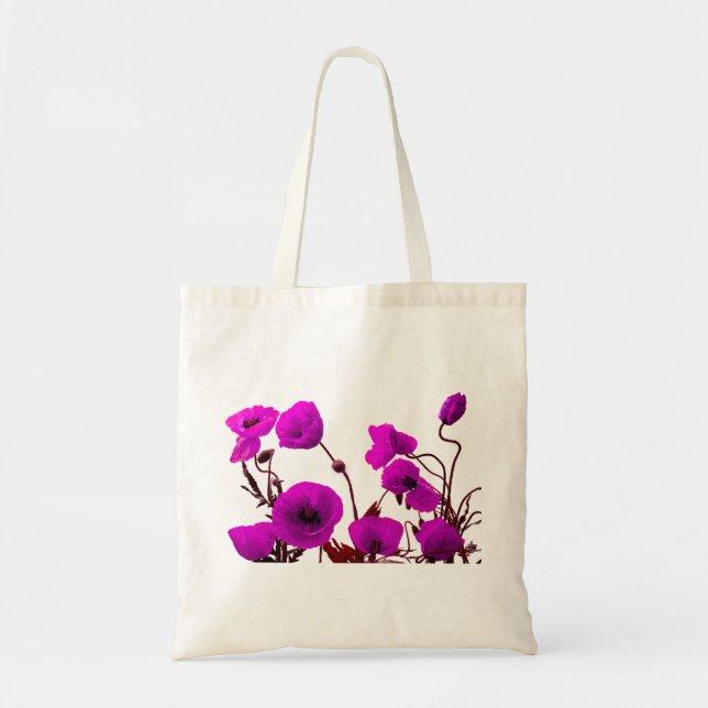 Poppy Blume Lila Blumenzwiebelgeschenk Tragetasche (Vorne)