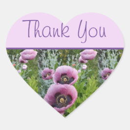 Poppy Blume Lila Rosa Blüte Danke Aufkleber