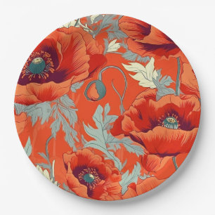 Poppy-Blume Papier-Teller Pappteller