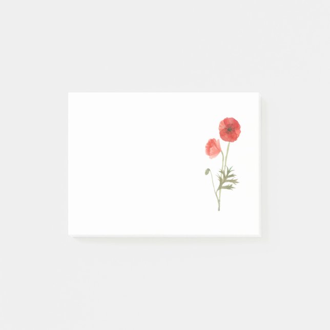 Poppy-Blume Postit-Notizen Post-it Klebezettel (Vorderseite)