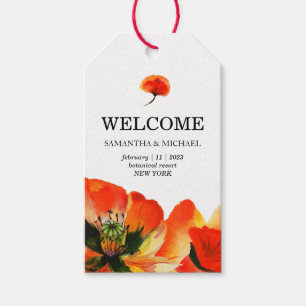 Poppy Blume Red Classic Suite Wedding Geschenkanhänger