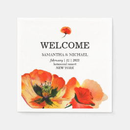 Poppy Blume Red Classic Wedding Serviette