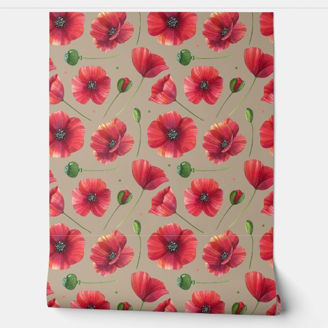 Poppy-Blume Tapete (Abrollen)