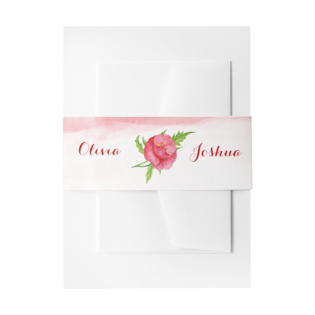 Poppy Blume Wedding Belly Bands Einladungsbanderole (Vorderseite Beispiel)