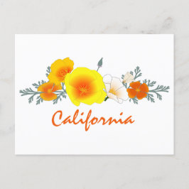 Poppy Bouquet mit kalifornischer Text-Postkarte Postkarte