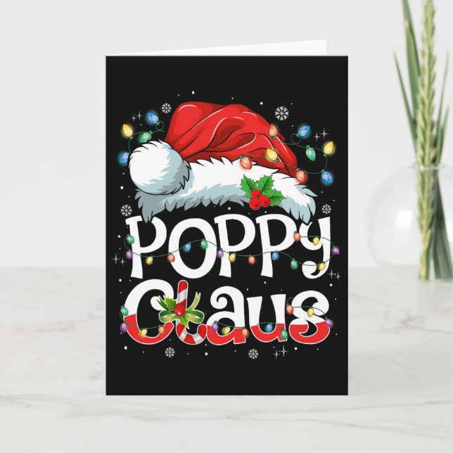 Poppy Claus Weihnachten Santa passende Familien-We Karte (Vorderseite)