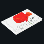 POPPY Collection 50th Birthday Gästebuch<br><div class="desc">Schöne Red Poppy Illustration. Design auf Hardcover Gästebuch mit Text für 50. Geburtstag zu anpassen. Sie können den Text (Schriftart, Farbe, Größe und Position) ganz einfach ändern, indem Sie auf die Schaltfläche Anpassen klicken. Passend Geburtstag Save the Date (Postkarte) und Produkte für Zuhause, Zubehör..</div>