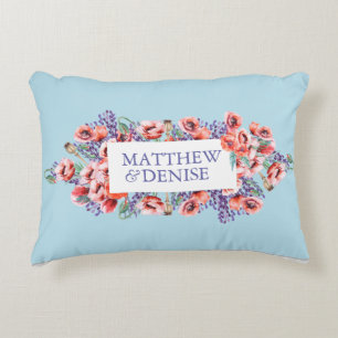 Poppy Collection mit Spun Sugar Blue Hintergrund I Dekokissen