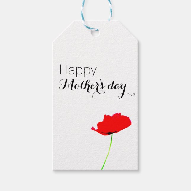 POPPY Collection Mother's day Gift Tag Geschenkanhänger (Vorderseite)