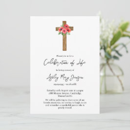 Poppy Cross Celebration of Life Funeral Einladung