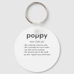 Poppy Definition lustige Großvater Vater Tag Schlüsselanhänger