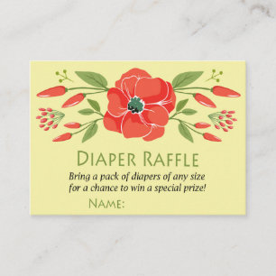 Poppy Diaper Raffelkarten Platzkarte
