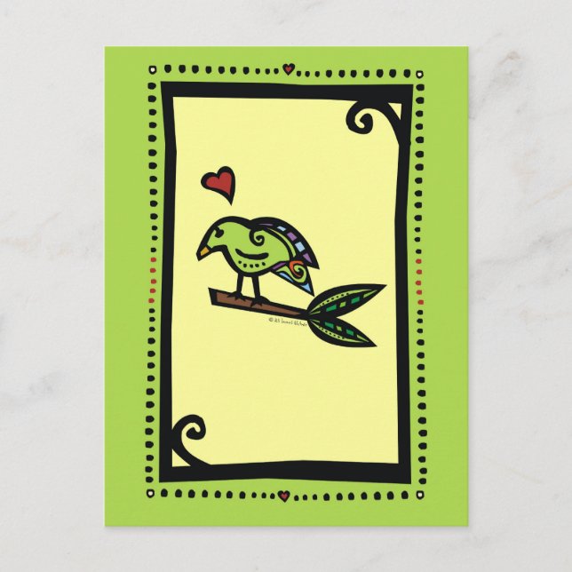 "POPPY" DIE LIEBE VÖGEL POSTKARTE (Vorderseite)