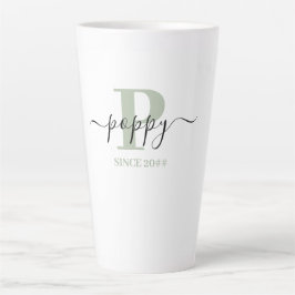 Poppy Elegant Script Monogram Silver Green Milchtasse