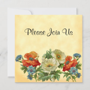Poppy et Cornflowers Invitations florales personna