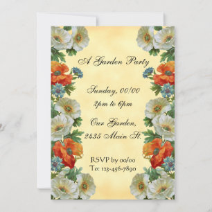 Poppy et Cornflowers Invitations florales personna