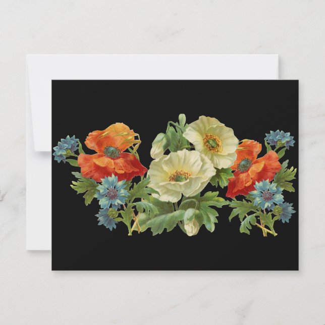 Poppy et Cornflowers Invitations florales personna (Devant)