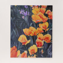 Poppy Field Colorful Impressionistisches Gemälde