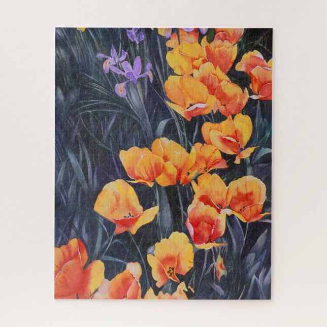 Poppy Field Colorful Impressionistisches Gemälde (Vertikal)