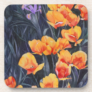 Poppy Field Colorful Impressionistisches Gemälde Getränkeuntersetzer