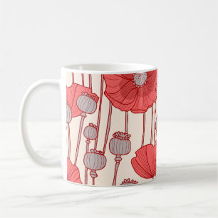 Poppy Field Dance: Nahtlose, florale Rhapsodie Kaffeetasse
