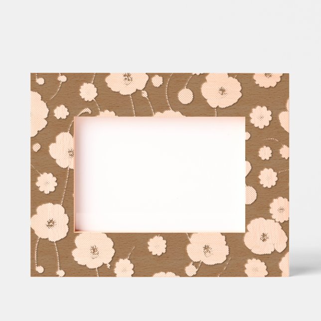 Poppy Field Etched Wooden Picture Frame Geätzte Rahmen (Vorderseite)