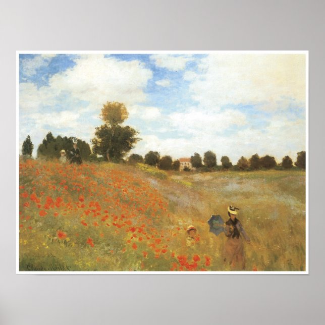 Poppy Field in Argenteuil, 1873 Poster (Vorne)