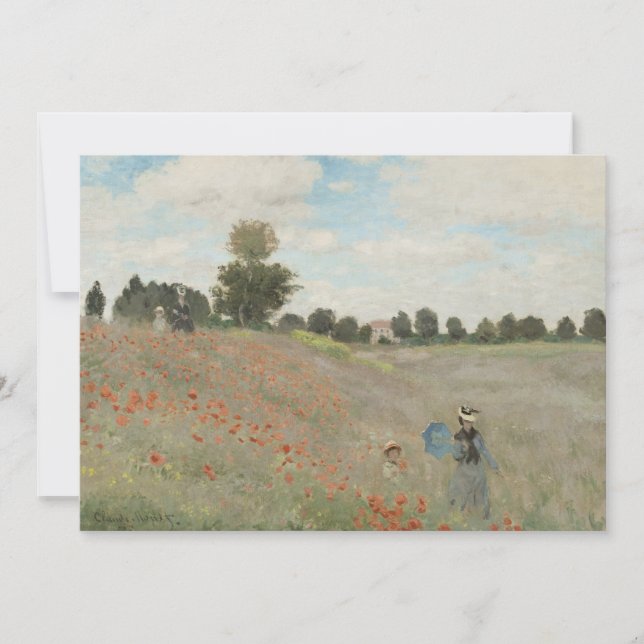 Poppy Field Near Argenteuil von Claude Monet Einladung (Vorderseite)