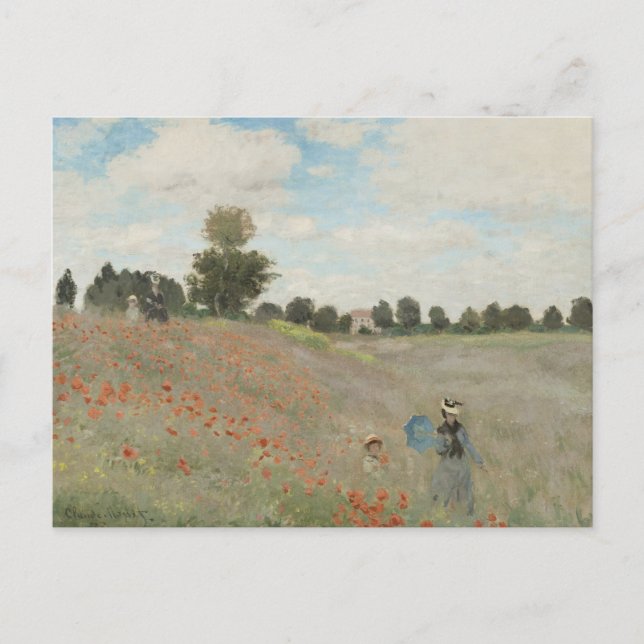 Poppy Field Near Argenteuil von Claude Monet Postkarte (Vorderseite)