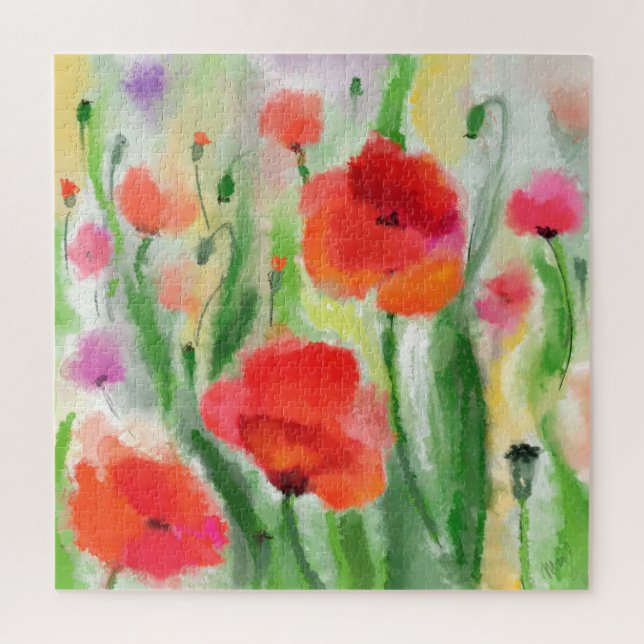 Poppy Field Puzzle Painting (Vertikal)