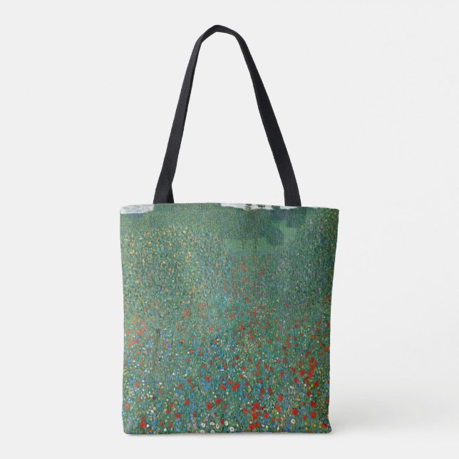 Poppy Field von Gustav Klimt, Vintager Jugendstil Tasche (Rückseite)