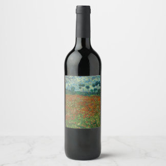 Poppy field von Vincent van Gogh Fine Art Weinetikett