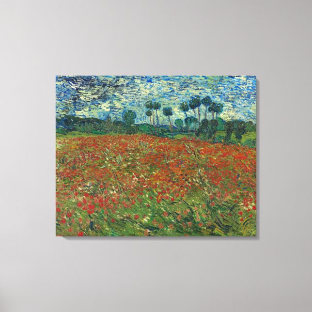 Poppy Field von Vincent Van Gogh Leinwanddruck (Vorderseite)