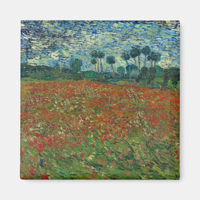 Poppy Field von Vincent Van Gogh Magnet (Vorne)