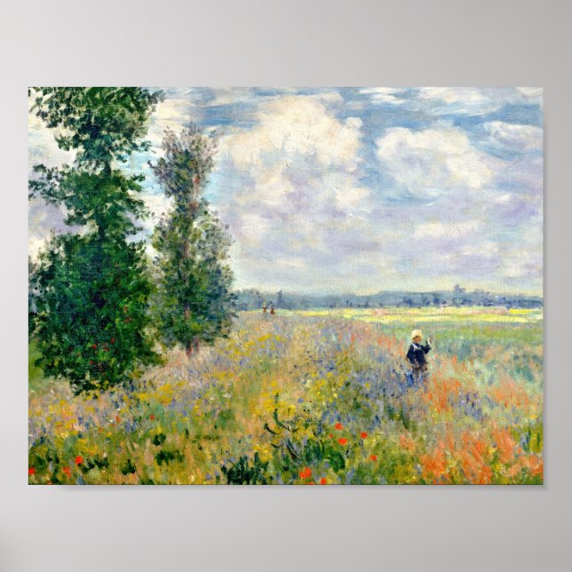 Poppy Fields bei Argenteuil von Claude Monet Poster (Vorne)