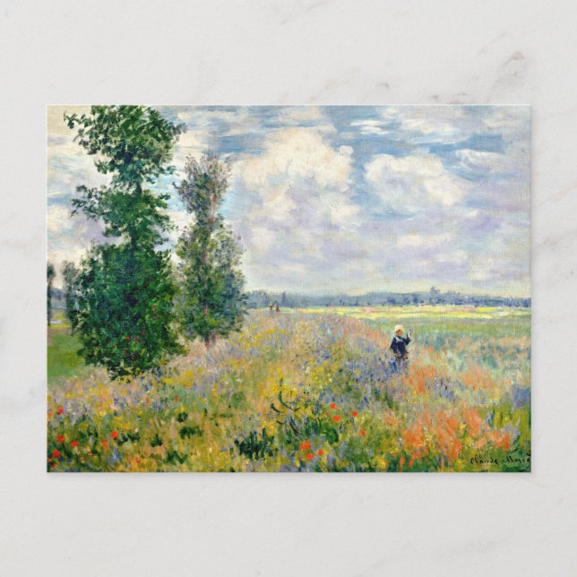 Poppy Fields bei Argenteuil von Claude Monet Postkarte (Vorderseite)