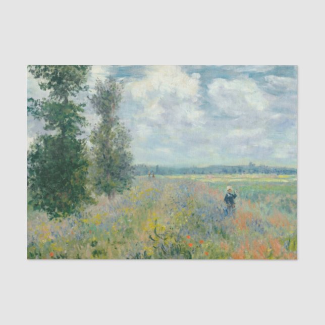 Poppy Fields bei Argenteuil von Claude Monet Seidenpapier (Vorderseite)