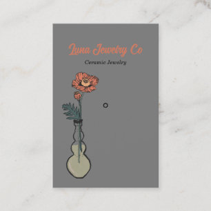 Poppy Floral Jewelier Button Business Card Visitenkarte