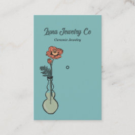 Poppy Floral Jewelier Button Business Card Visitenkarte