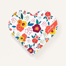 Poppy Floral Muster Cornschrift Name Herz