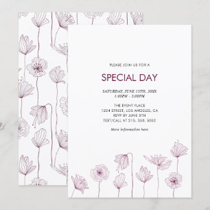 Poppy Floral Party Einladung für Jede Anlässe