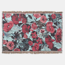 Poppy Floral Pattern Decke