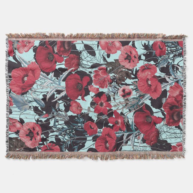 Poppy Floral Pattern Decke (Vorderseite)