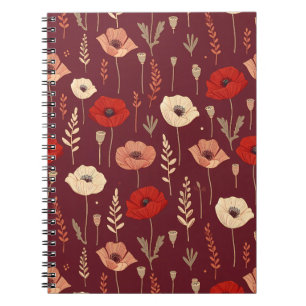 Poppy Floral Pattern Notizblock