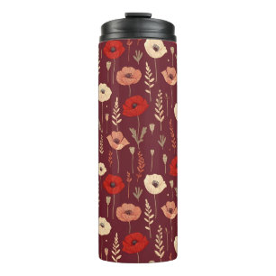 Poppy Floral Pattern Thermosbecher