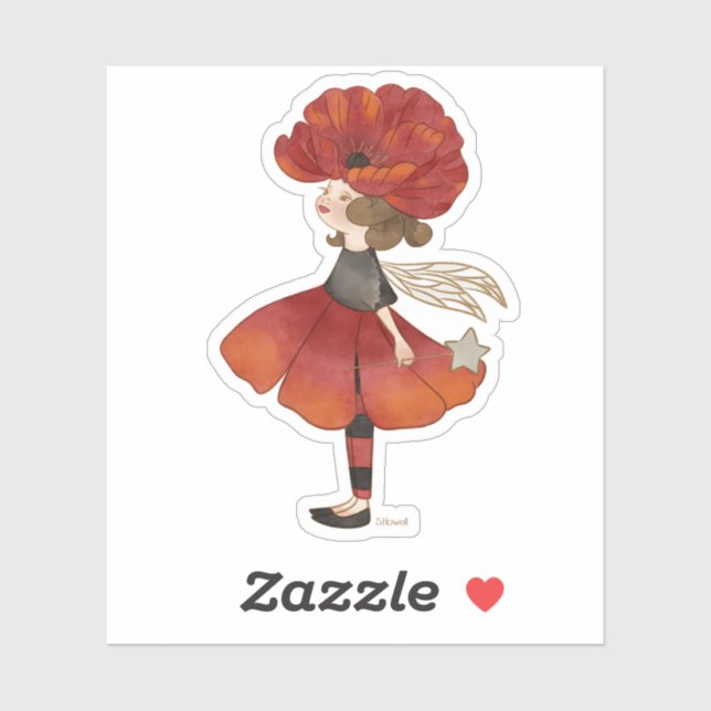 Poppy Floral Pixie Sticker (Blatt)