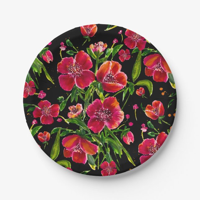 Poppy Garden Teller für Wasserfarben (Vorderseite)