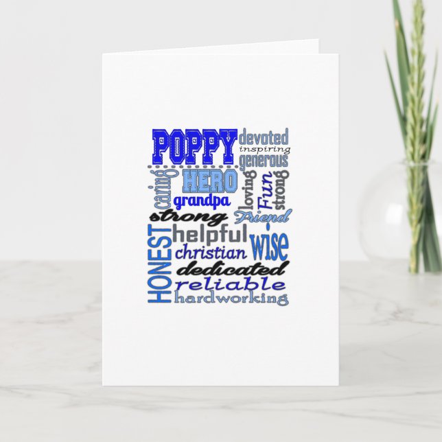 Poppy Grandpa Vathers Day Papa Pawpaw Karte (Vorderseite)