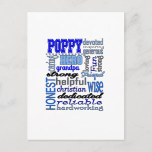 Poppy Grandpa Vathers Day Papa Pawpaw Postkarte