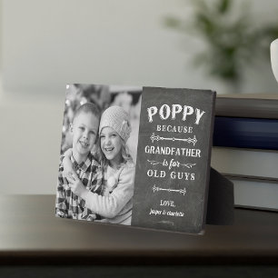 Poppy Großvater Vatertag Kinder Foto Fotoplatte